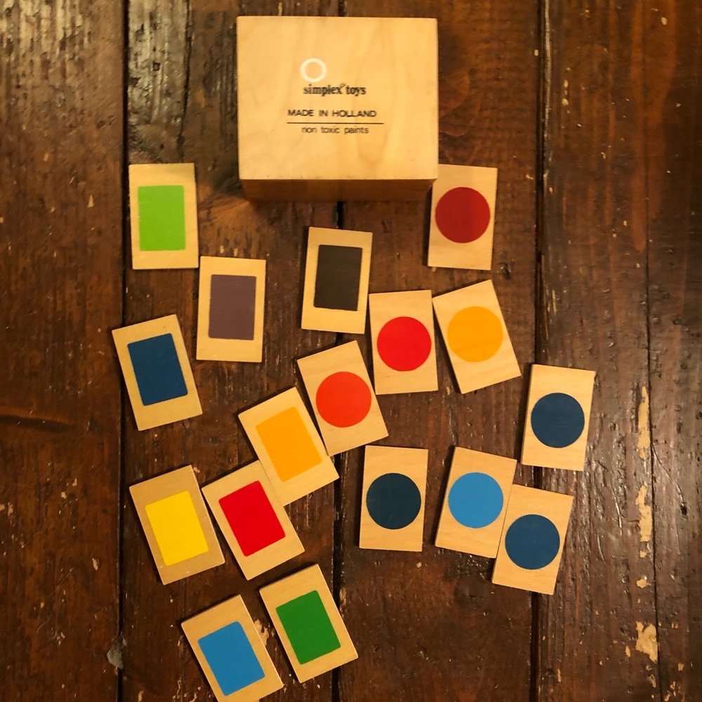 MUST BUNDLE - Vintage Simplex Attributes Wooden Tiles - Montessori